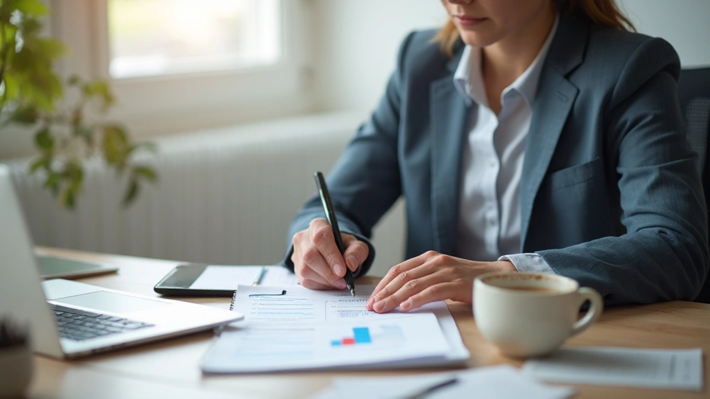 Профессиональное фото человека, планирующего бюджет с ноутбуком и блокнотом